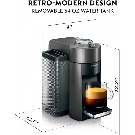 Nespresso Vertuo Coffee and Espresso Maker by De'Longhi Graphite Metal B01MDR7J3B