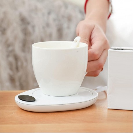 Baoblaze USB Coffee Mug Warmer Electric Beverage Warmers Smart Cup Warmer Thermostat Coaster for Coffee Tea Espresso Milk Candle Wax with Auto on Off White B0B28L44H6