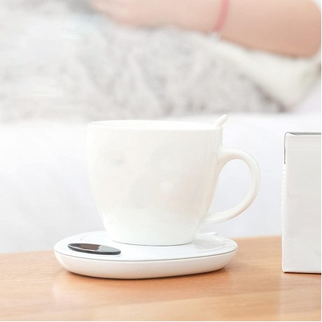 Baoblaze USB Coffee Mug Warmer Electric Beverage Warmers Smart Cup Warmer Thermostat Coaster for Coffee Tea Espresso Milk Candle Wax with Auto on Off White B0B28L44H6