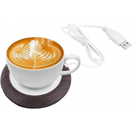 Cup Warmer Mat,USB Cup Warmer Heat Beverage Mug Mat Office Tea Coffee Heater Pad Dark Wood Grain B07Y23C8SC