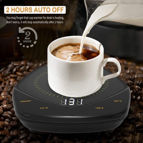 Mug Warmer 25W Quickly Heating Coffee Warmer with Temperature 131°F 149°F 167°F Cup Warmer for Office Desk 4 Hours Auto Off for Cocoa Tea Water Milk BeverageGravity & Touch Switch B08L9F67H7