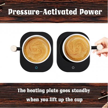 Pressure Activated Mug Warmer – HOWAY Coffee Cup Warmer for Desk 4 Hours Auto Shut Off 2 Temperature Settings Control for Warm Hot Beverage 110V B09C222MP8