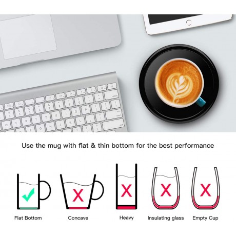 Smart Coffee Warmer BESTINNKITS Auto On Off Gravity-induction Mug Warmer for Office Desk Use Candle Wax Cup Warmer Heating Plate Up To 131F 55C Black B07NQDWQXS