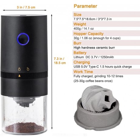 Electric Coffee Grinder for Beans Burr Grinder 4 Cups White& Black B09Z87DGHH