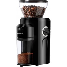 Secura Burr Coffee Grinder Conical Burr Mill Grinder with 18 Grind Settings from Ultra-fine to Coarse Electric Coffee Grinder for French Press Percolator Drip American and Turkish Coffee Makers B082ML247T