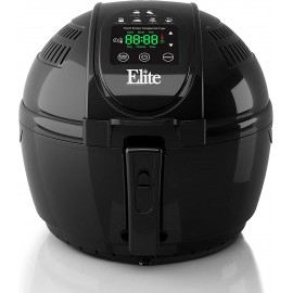 Elite Gourmet EAF-1506D Electric Digital Hot Air Fryer 1400W Oil-Less Healthy Cooker Timer & Temperature Controls PFOA PTFE Free 3.5 Quart Black B00XVYY0VC