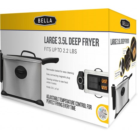 BELLA 13401 3.5 Liter 14.5 Cups Electric Deep Fryer stainless steel B001UIFO5C