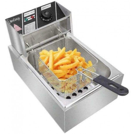 N C 2500W 6.3QT 6L Stainless Steel Electric Deep Fryer Home Commercial Restaurant B08FB2N4PS