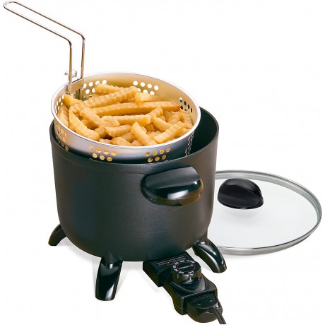 Presto 06006 Kitchen Kettle Multi-Cooker Steamer & 05420 FryDaddy Electric Deep Fryer,Black B08K87QFY1