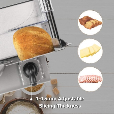 YYAO Electric Deli Food Slicer 7.5 Detachable Stainless Steel Blade,Home Precision Food Cutter Meat Slicers for Cheese,Bread,Fruit & Vegetables,Adjustable Thickness,Non-Slip Feet B07PTR55KP