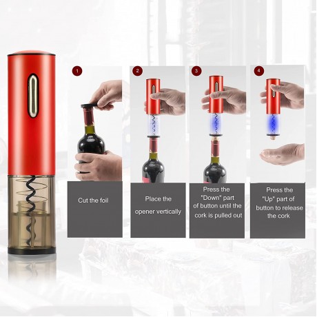 Electric Wine Bottle Opener Rechargeable Automatic Wine Opener Lithium Battery Charging Faster, Open 100 Bottles On Single Charge,Electric Wine Opener for Home Kitchen Wine Gift Set Red B09KLBPPJ3