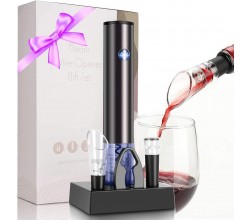 Electric Wine Opener Gift Set with Power Dock-Auto 