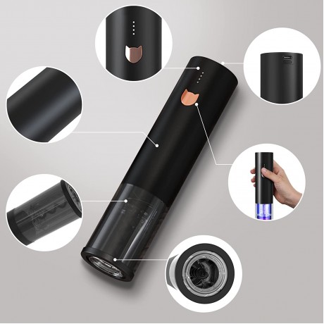 Electric Wine Opener One-Touch Automatic Wine Bottle Corkscrew Opener Rechargeable Electric Wine Bottle Opener with Foil Cutter for Home Bar Kitchen Gift for Bartender Wine Lovers B09NLQDNXH