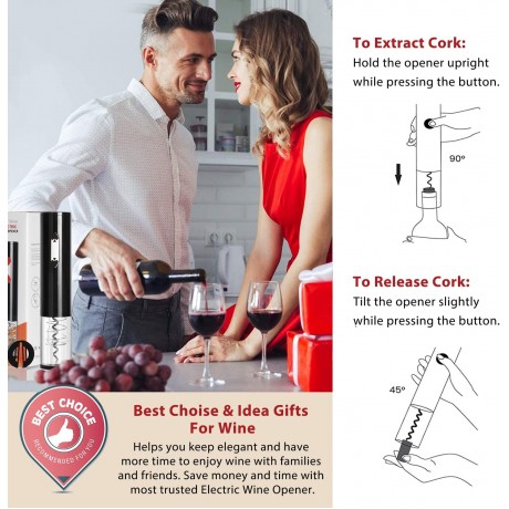 Electric wine opener Poker Series Battery Operated Wine Bottle Opener Lover Gift Set with Foil Cutter, Automatic Corkscrews for Christmas New Year Gift Home Party Bar SPADES B09MKKG17H