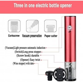 Generic Electric Wine Opener With Foil Cutter Stainless Steel Automatic Wine Bottle Opener Rechargeable Electric Wine Bottle Opener Wine Opener Electric Corkscrew Opener High-value appearance de B0B59F4WXV