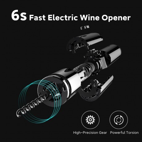 HUOHOU Electric Wine Opener USB Rechargeable Wine Bottle Opener with Foil Cutter One-Click Automatic Wine Opener for Wine Lovers and Wine Gifts 6S Fast Electric Wine Bottle Opener B09K7GWL24