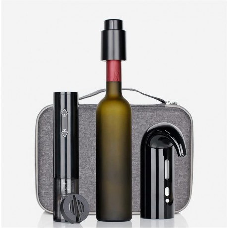 Irishom Wine Gift Set with Battery Powered Electric Wine Bottle Opener + Wine Aerator Electric Wine Decanter and Dispenser + Vacuum Wine Stopper + Foil Cutter + Zippered Storage Box B0B2KBKKWM