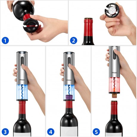 PFCKE Electric Wine Bottle Opener Stainless Steel USB Rechargeable Cordless Auto Corkscrew Wine Opener with Foil Cutter For Home Bar Family Gatherings B07Q9PZ5Q1