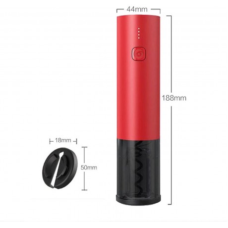Red Efficient Stainless Steel Automatic Electric Wine Bottle Opener Stylish Operation Simple Corkscrew USB Charging LED Exquisite for Red Wine Champagne B09X11ZC4M