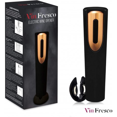 Vin Fresco Electric Wine Opener & Foil Cutter Automatic Wine Bottle Opener Electric Corkscrew Wine Opener Electric Wine Bottle Opener Wine Gift for Wine Lovers B08H2K1T8V
