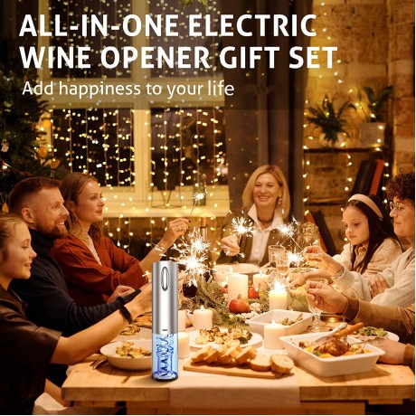 Zupora Electric Wine Opener Electric Wine Bottle Opener Automatic Wine Opener Electric Electric Bottle Opener Electric Corkscrew Wine Bottle Opener Electric Rechargeable Sliver B0B465L9ZV