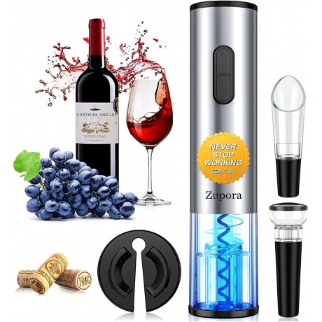 Zupora Electric Wine Opener Set Battery Operated Electric Wine Bottle Opener Automatic Wine Opener Electric Electric Bottle Opener Electric Corkscrew Electronic Wine OpenersBattery not included B07G835D2S