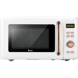 AOOF American Standard b20uxp52 120V 700W Microwave Oven White Cold-Rolled Plate Display with Gold Handle Retro B09RV4Q217