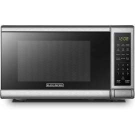 BLACK+DECKER EM720CB7 Digital Microwave Oven with Turntable Push-Button Door,Child Safety Lock,700W Stainless Steel 0.7 Cu.ft Renewed B08H9NQMDC