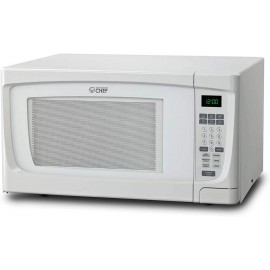 Commercial Chef CHM16100W6C Countertop Microwave Oven,1000 Watts Small Compact Size 10 Power Levels 6 Easy One Touch Presets with Popcorn Button Removable Turntable Child Lock White B0859565VN