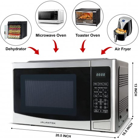 JALANTEK 4-in-1 Microwave Oven with Healthy Air Fry Toaster Oven Dehydrator 1.2 Cu.ft 30L with Easy Clean Interior Stainless steel B08CXZZ7ZJ
