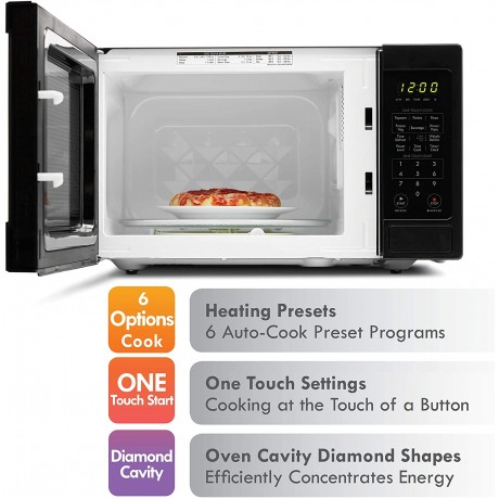 Kenmore 70929 0.9 cu. ft Small Compact 900 Watts 10 Power Settings 12 Heating Presets Removable Turntable ADA Compliant Countertop Microwave Black B07VYVP8H2