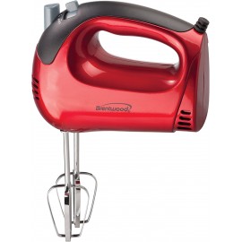 Brentwood Electric Hand Mixer Lightweight 5-Speed Red B007PS00Z0