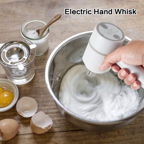 Ceuku Portable Electric Hand Mixer Whisk 3-Speed Adjustable USB Rechargeable Kitchen Mixers with Scale Cup Storage Case Double Sticks Cordless Mixer for Egg Beater Kitchen Baking and CookingWhite B09HZ9837W