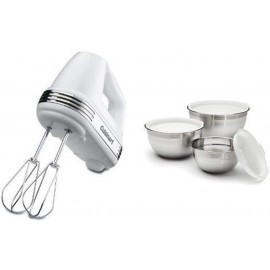 Cuisinart HM-70 Hand Mixer with Stainless Steel Mixing Bowls Bundle B00P23TKXI