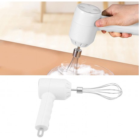 Electric Cordless Hand Mixer 3 Speed Electric Whisk Kitchen Handheld Mixer 20W with Egg Beater for Baking White B09ZQM7NCK