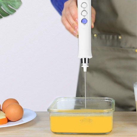 Electric Hand Mixer Portable USB Electric Egg Beater Milk Frother Coffee Stirrer Mixer Kitchen Utensils White For Eggs Beating Dough Kneading B089M8LBHD