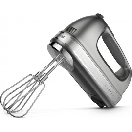 KitchenAid 9-Speed Digital Hand Mixer with Turbo Beater II Accessories and Pro Whisk Contour Silver B00CPSRE4U