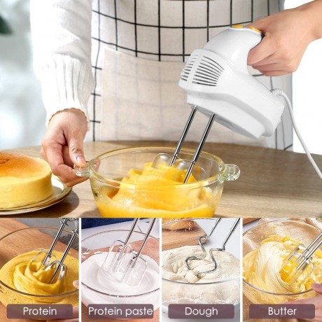 MOSAJIE 2020 Upgrade Electric Hand Mixer Multi-Speed Handheld Mixer Lightweight Electric Hand Mixer Stainless Steel Egg Whisk with Egg Sticks and Dough Sticks B08NPPRY86