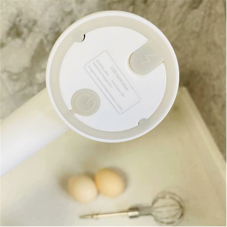 Portable Electric Cordless Handheld Mixer 3-Speed Adjustable Lightweight USB Rechargeable Hand Mixer Stainless Steel Egg Whisk with Double Egg Sticks for Kitchen Baking and Cooking White B097YG2B12