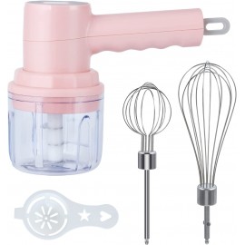Sugarchef 3-Speed Wireless Mixer Electric Handheld Portable Electric Whisk For Baking Cake Mixer Multifunctional Mini Food Processor Onion Chopper Manual Hand Garlic Mincer,Pink B09NNVXFRK