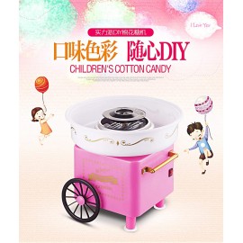 ZHAOJING Countertop Cotton Candy Floss Maker Home Use Mini Marshmallow Machine Trolley Creative Gift Halloween Candy Machine Kit Pink B08PT41RYJ