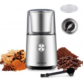 Befano Coffee Bean Grinder Electric 2.8oz Large Capacity Spice and Nut Grinder Espresso Grinder with Removable Cups and Stainless Steel blade Easy to Clean,180W High Power Brushed Silver B09R7PZ4JT