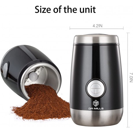 DR MILLS DM-7445 Electric Dried Spice and Coffee Grinder Blade & cup made with SUS304 stianlees steel B084Z3R4S2