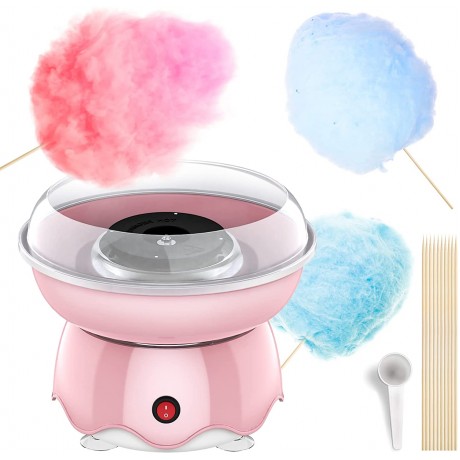 Ziermo Cotton Candy Machine for Kids,Homemade Cotton Candy Maker for Boys Girls Home Family Party Birthday Gift with 10 Bamboo Sticks and Sugar Scoop,Easy to Use,Pink B09PFNVVKL