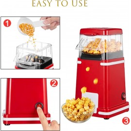 ffgg Hot Air Popcorn Maker 1200W Retro Popcorn Machine 95% Popping Rate 3 Minutes Fast Popcorn Popper Low-Calorie & BPA Free B09N8K55T7