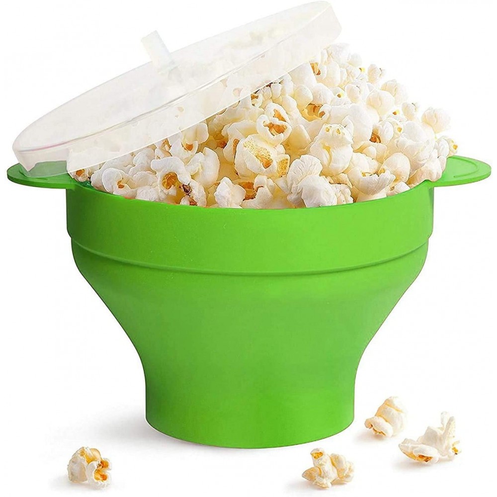 Microwave Popcorn Popper with Handle Silicone Popcorn Maker Collapsible Bowl Popcorn Bowl Green B092HVC1TZ