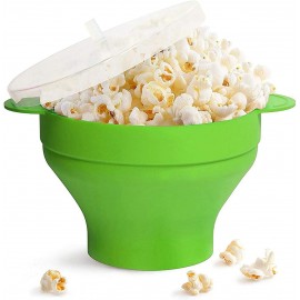 Microwave Popcorn Popper with Handle Silicone Popcorn Maker Collapsible Bowl Popcorn Bowl Green B092HVC1TZ