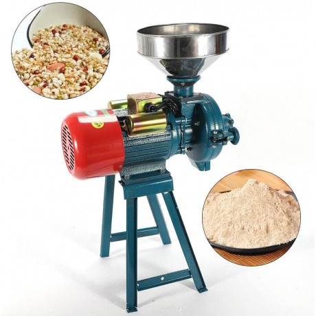 Type 150 Milling Machine Us Plug 110V Electric Dry Feed Flour Mill Cereals Grinder Animal Food Corn Grain Wheat Feed Flour Milling Machine Coffee Rice with Funnel Grinder B08CXR8BW8