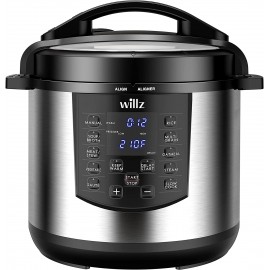 Willz 6-in-1 Multi-Use Programmable Pressure Cooker Slow Cooker Rice Cooker Steamer Sauté & Food Warmer 6 Qt Stainless Steel B08WRQ3K2H