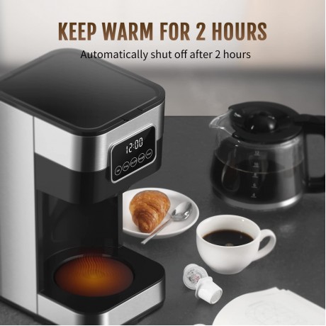 10-cup Programmable Coffee Maker with Touch-Screen Stainless Steel B09N3JTJGL